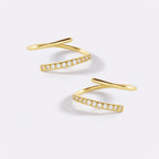 Double Loop Huggie Hoop Earrings