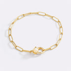 Paperclip Bracelet with Pearl Accent