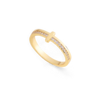 Let God Be In Control Golden Cross Ring