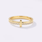 Let God Be In Control Golden Cross Ring