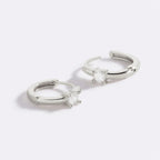 Dainty Single Stone Huggie Hoops