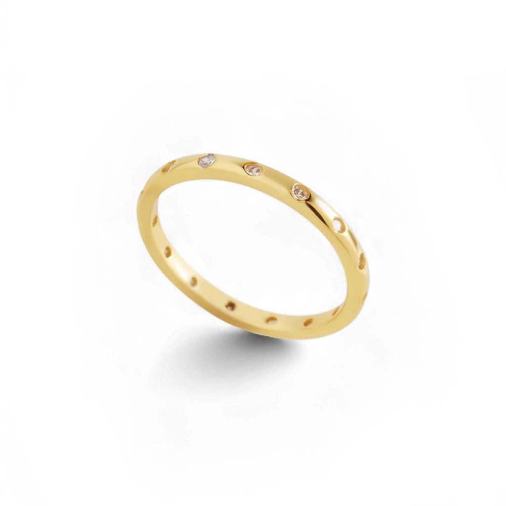 Bezel-Set Tiny Stacking Ring