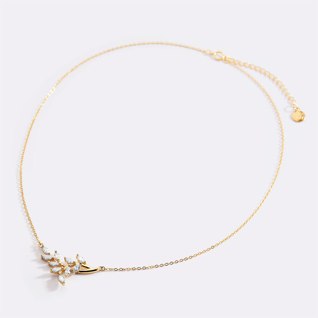 Birthstone Leaf Pendant Necklace