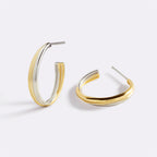 Mixed Metal Crossover Earrings