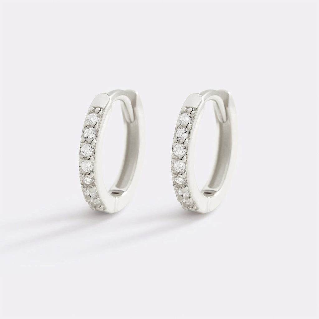 Pave Huggie Hoop Earrings