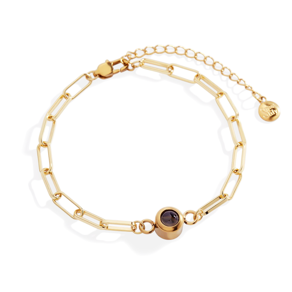 Photo Bracelet with Paperclip Chain