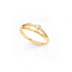 Crescent Moon Diamond Ring