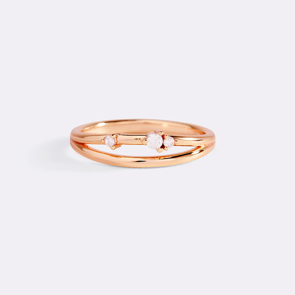 Crescent Moon Diamond Ring