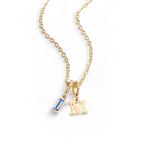 Minimalist Initial Necklace with Birthstone Charm