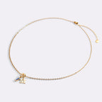 Minimalist Initial Necklace with Birthstone Charm