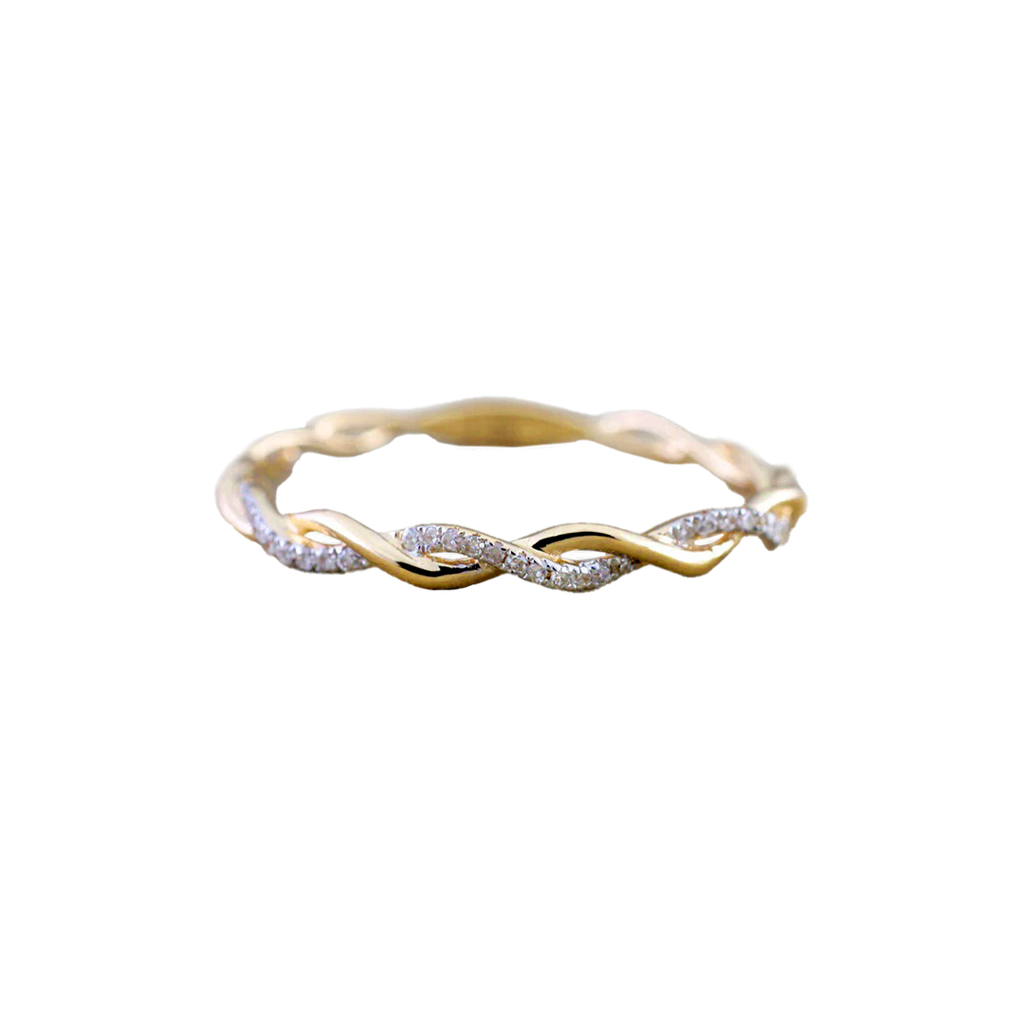 Dainty Pave Twist Stacking Ring