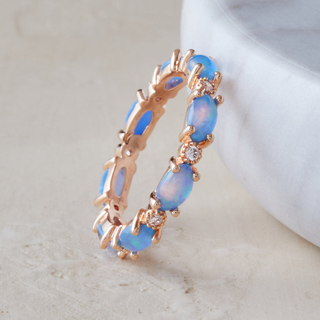 Eternity Fire Opal Ring