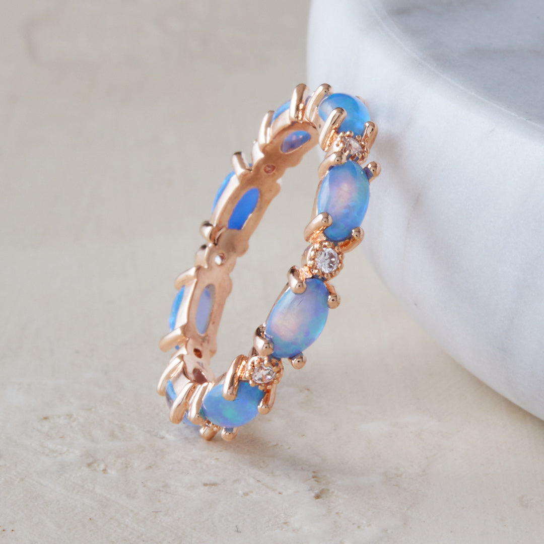 Eternity Fire Opal Ring