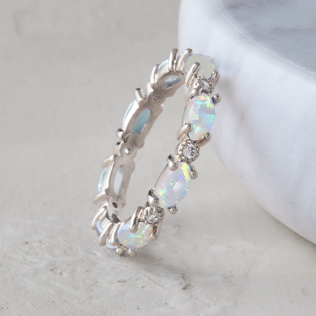 Eternity Fire Opal Ring
