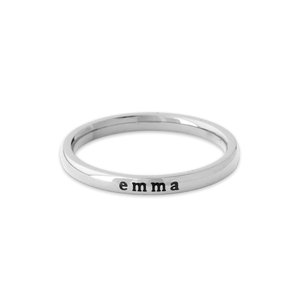 Tiny Stackable Name Ring