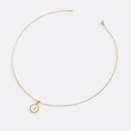 Mother of Pearl Disc Letter Necklace with Cable Chain