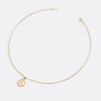 Mother of Pearl Disc Letter Necklace with Cable Chain