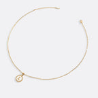 Mother of Pearl Disc Letter Necklace with Cable Chain