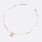 Mother of Pearl Disc Letter Necklace with Cable Chain