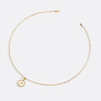 Mother of Pearl Disc Letter Necklace with Cable Chain