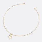 Mother of Pearl Disc Letter Necklace with Cable Chain