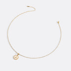 Mother of Pearl Disc Letter Necklace with Twist Chain