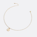Mother of Pearl Disc Letter Necklace with Twist Chain