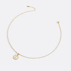 Mother of Pearl Disc Letter Necklace with Twist Chain