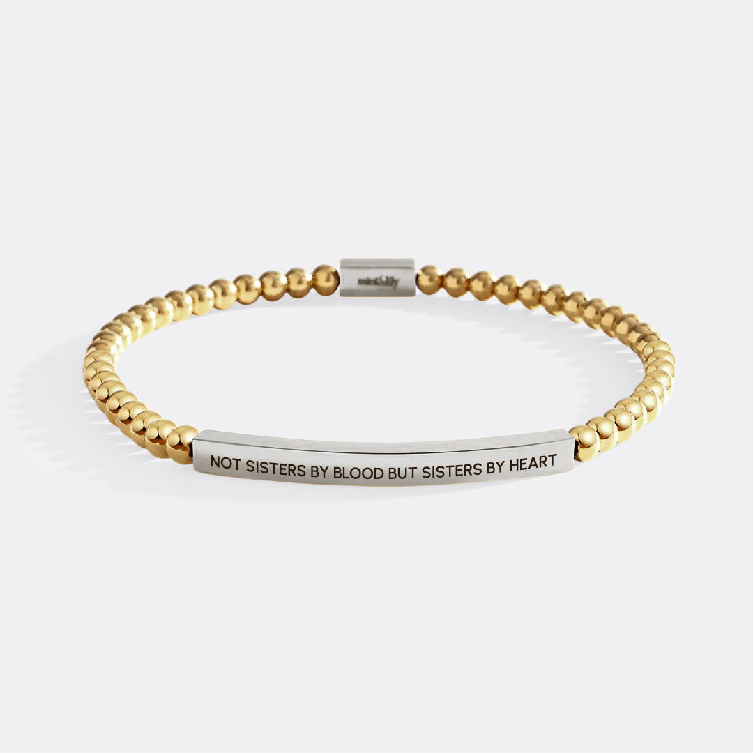 Not Sisters By Blood But Sisters By Heart Beaded Inspire Bracelet