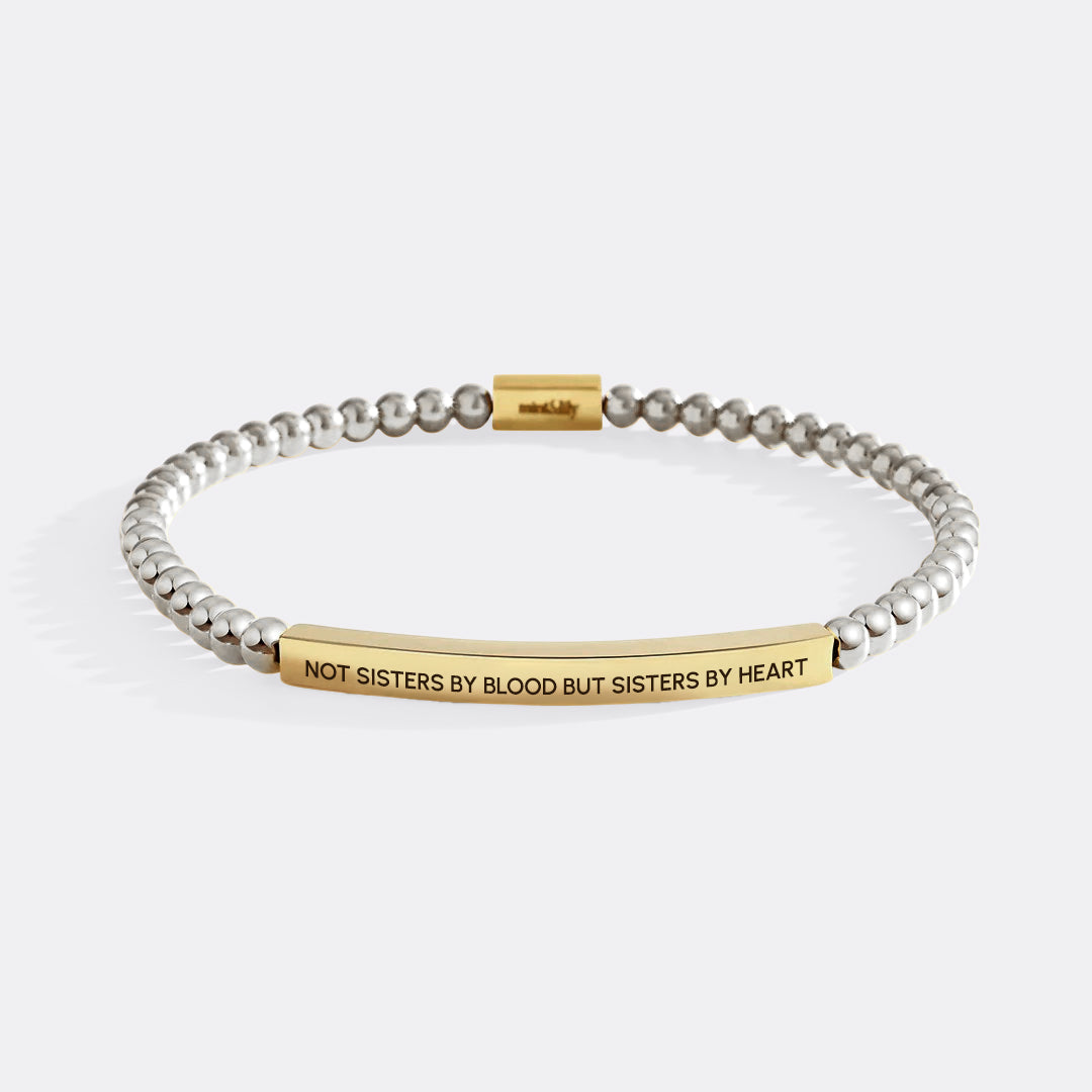 Not Sisters By Blood But Sisters By Heart Beaded Inspire Bracelet