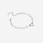 Open Heart Paperclip Chain Bracelet