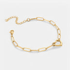 Open Heart Paperclip Chain Bracelet