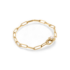 Paperclip Bracelet with Pearl Accent