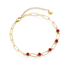 Paperclip Bracelet with Gemstone Accents