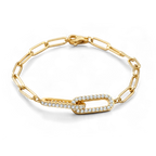 Pave Paperclip Chain Bracelet