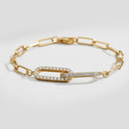 Pave Paperclip Chain Bracelet