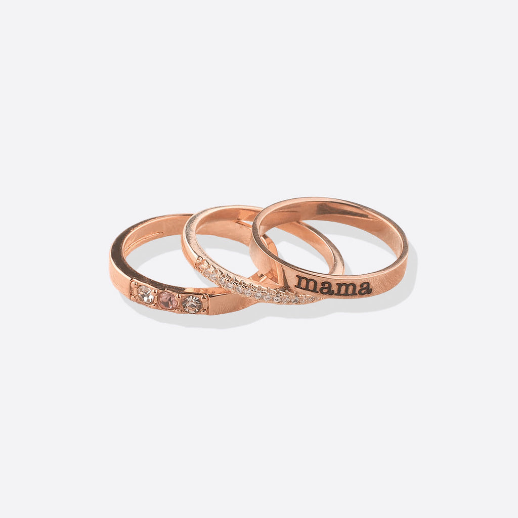 Personalized Name Birthstones Stacking Rings