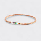 Personalized Baguette Birthstone Beaded Bracelet