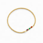 Personalized Baguette Birthstone Beaded Bracelet