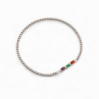 Personalized Baguette Birthstone Beaded Bracelet