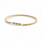 Personalized Baguette Birthstone Beaded Bracelet