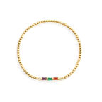 Personalized Baguette Birthstone Beaded Bracelet