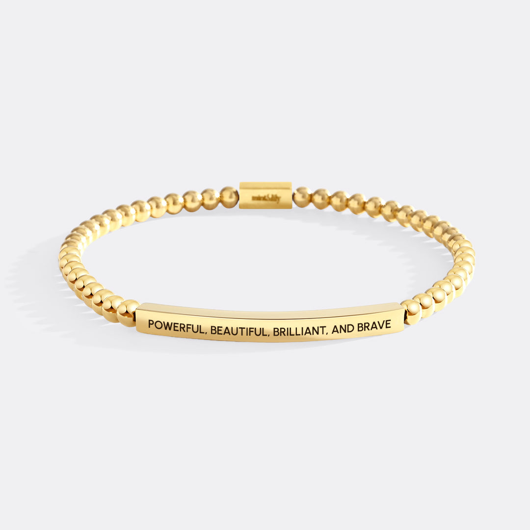 Powerful, Beautiful, Brilliant, and Brave Beaded Inspire Bracelet