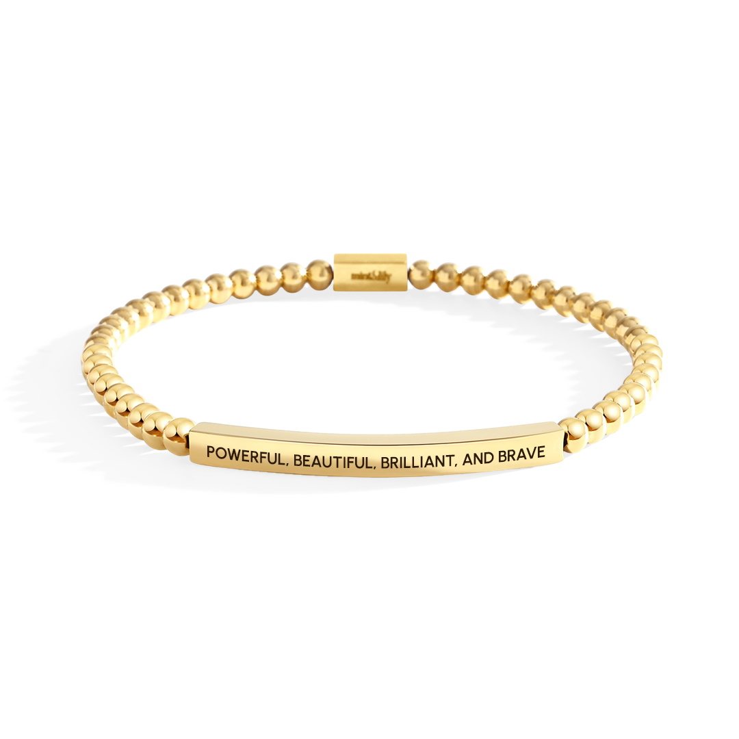 Powerful, Beautiful, Brilliant, and Brave Beaded Inspire Bracelet