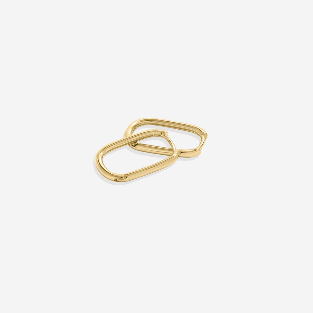 Retro Box Huggie Hoop Earrings