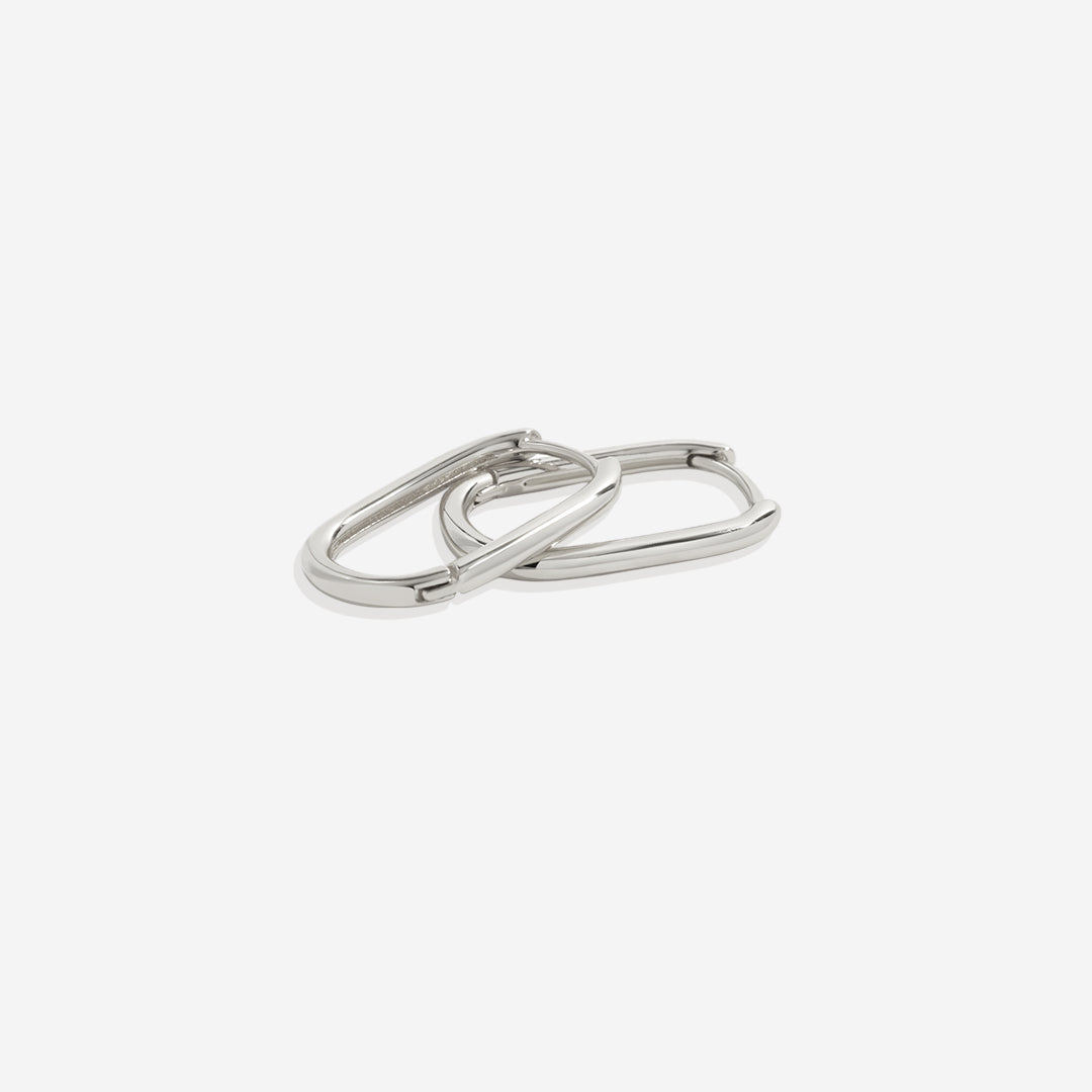 Retro Box Huggie Hoop Earrings