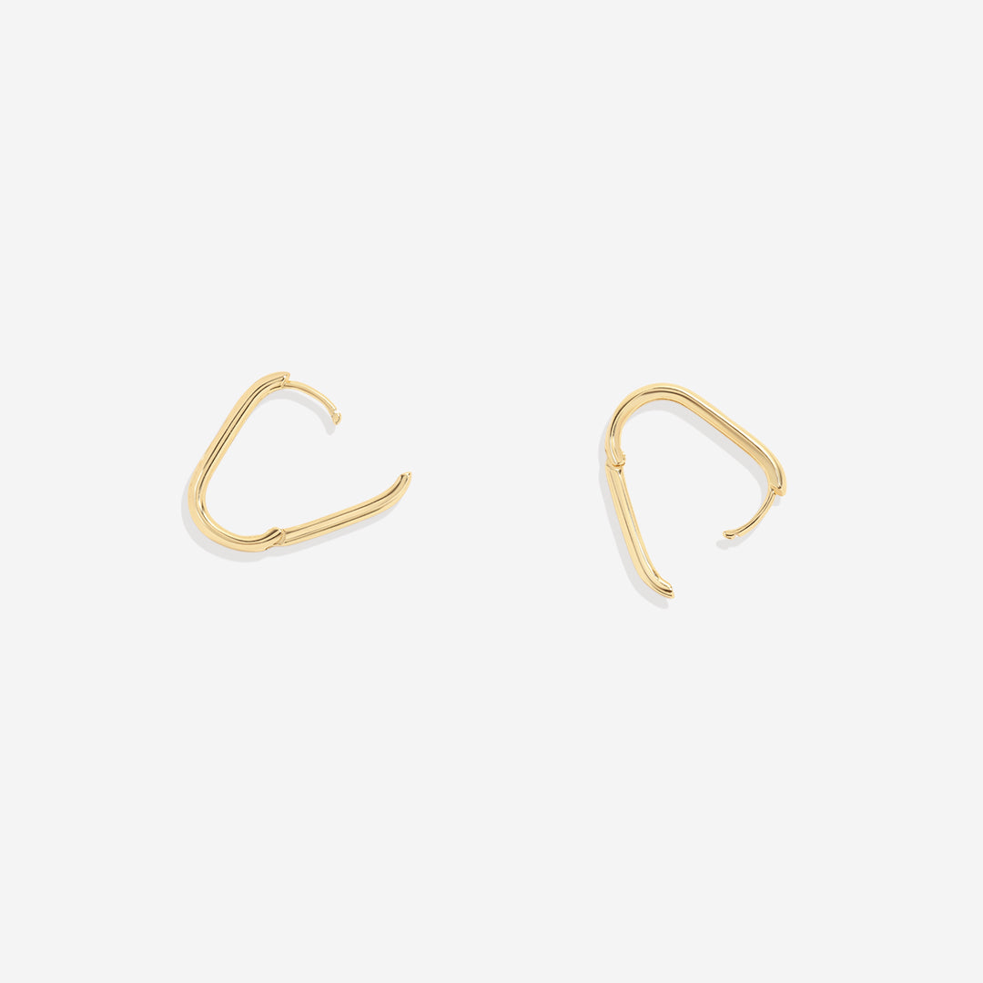 Retro Box Huggie Hoop Earrings