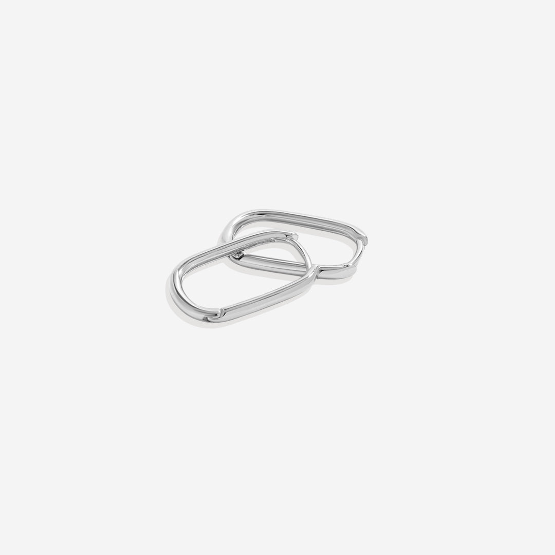Retro Box Huggie Hoop Earrings