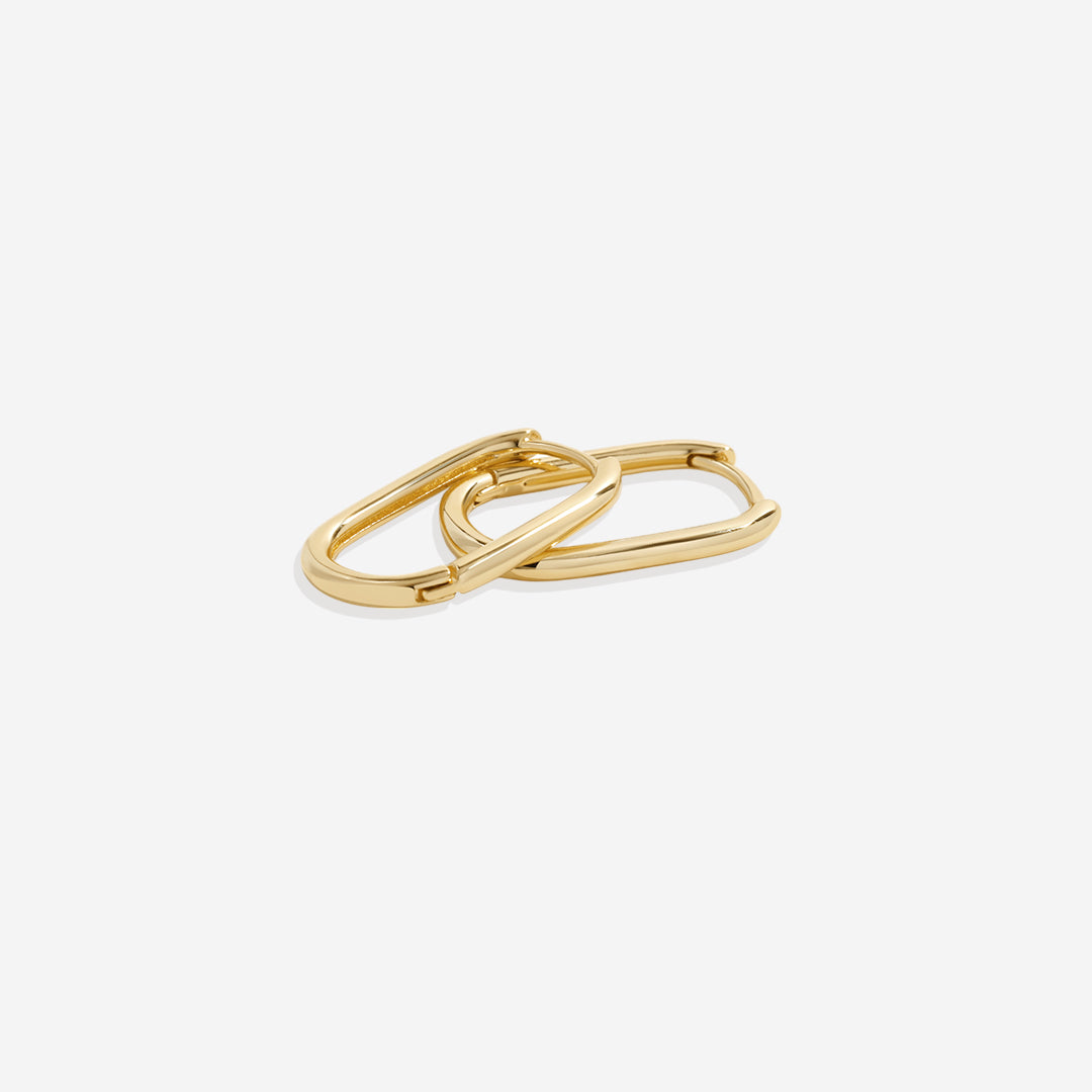 Retro Box Huggie Hoop Earrings