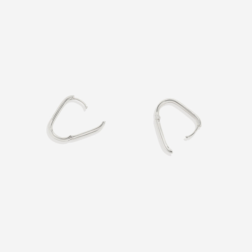 Retro Box Huggie Hoop Earrings